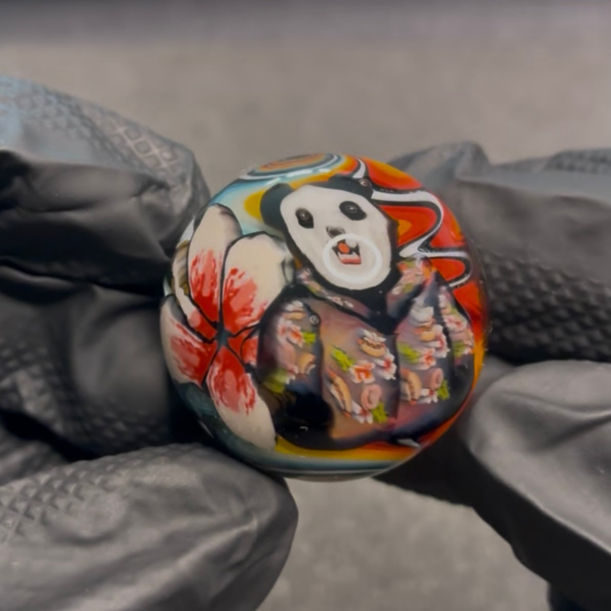 Stephen Boehme X Sleepy Glass Panda Marble 1.2" #21C