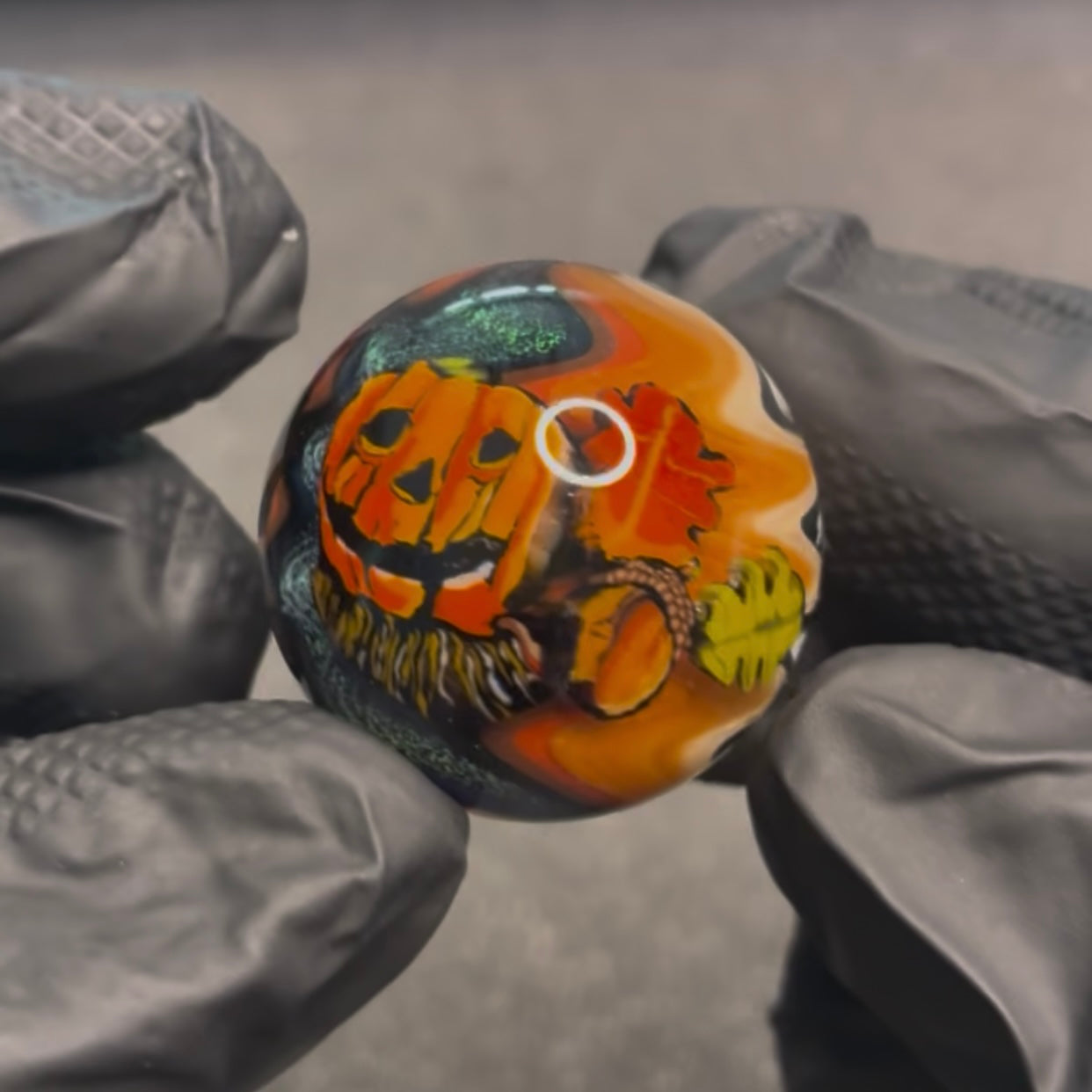 Stephen Boehme Pumpkin Scarecrow Halloween Marble 1.2" #24C