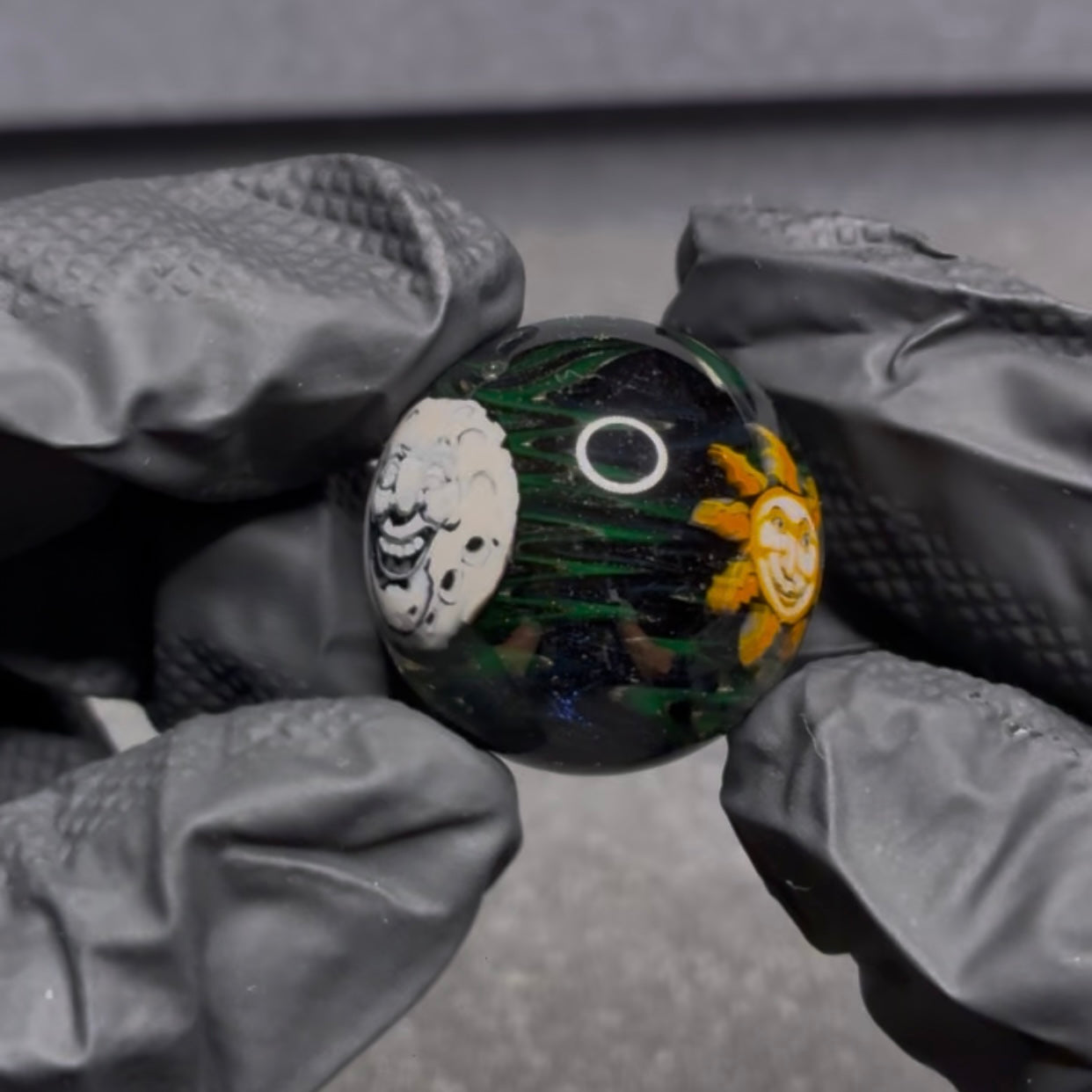 Stephen Boehme Sun and Moon Marble 1.2" #35C