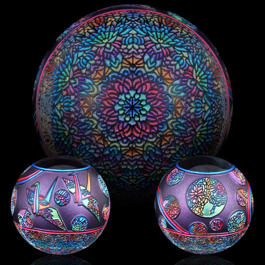 Masataka Joei Origami Cranes & Bubbles Kaleidoscope Marble 1.49”