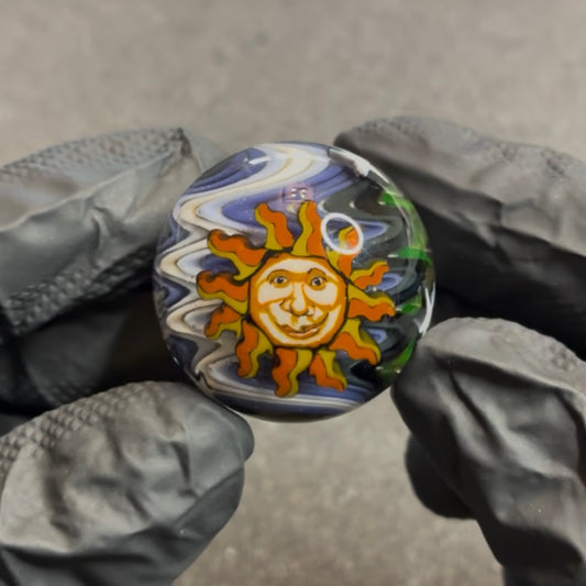 Stephen Boehme Sun and Moon Marbles 1.2"