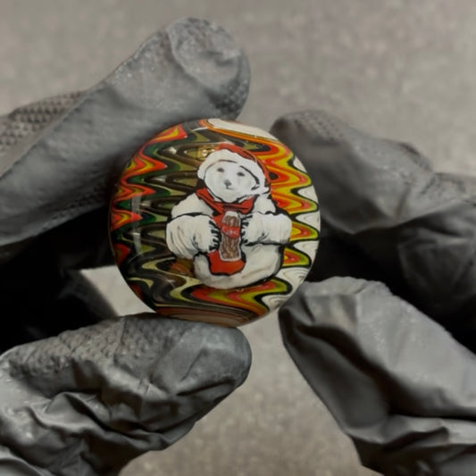 Stephen Boehme CocaCola Polar Bear Christmas Marbles 1.2"