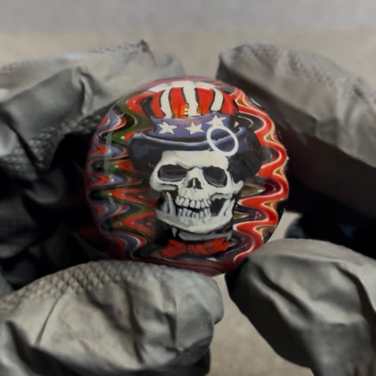 Stephen Boehme Uncle Sam-Skull Lighter Marble 1.2"