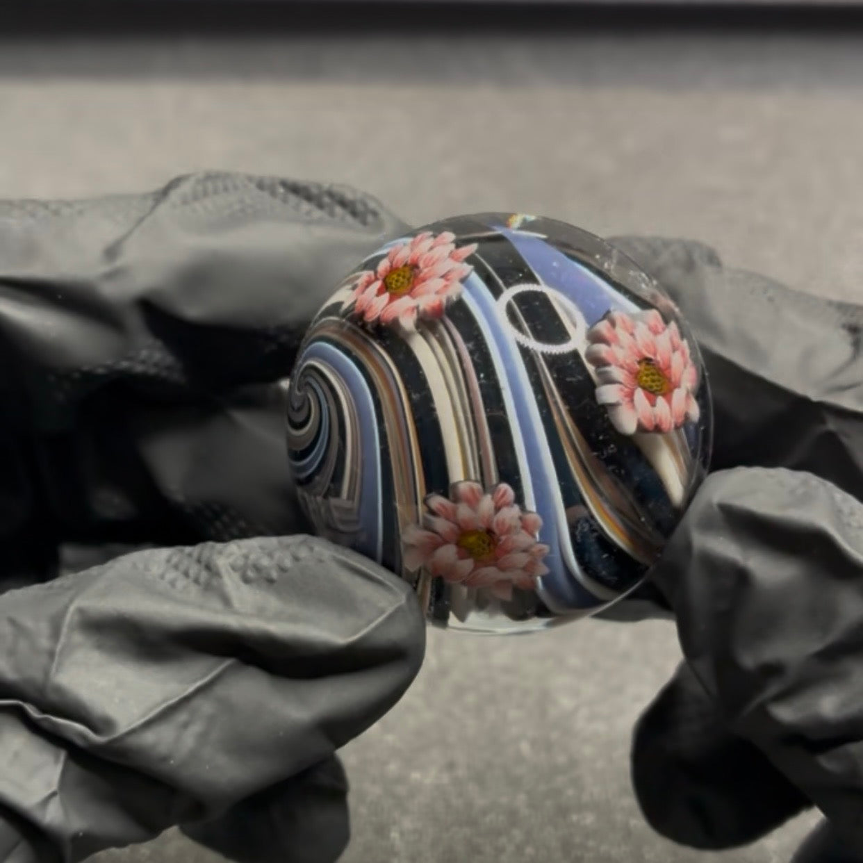 Stephen Boehme Hannya Lotus Flower Marble 1.6" #401