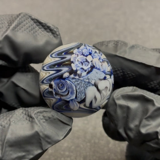 Stephen Boehme Blue Koi Fish Marble 1.3" #303