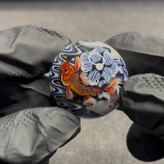 Stephen Boehme Orange Koi Fish Marble 1.3" #305