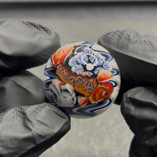 Stephen Boehme Orange Koi Fish Marble 1.3" #306