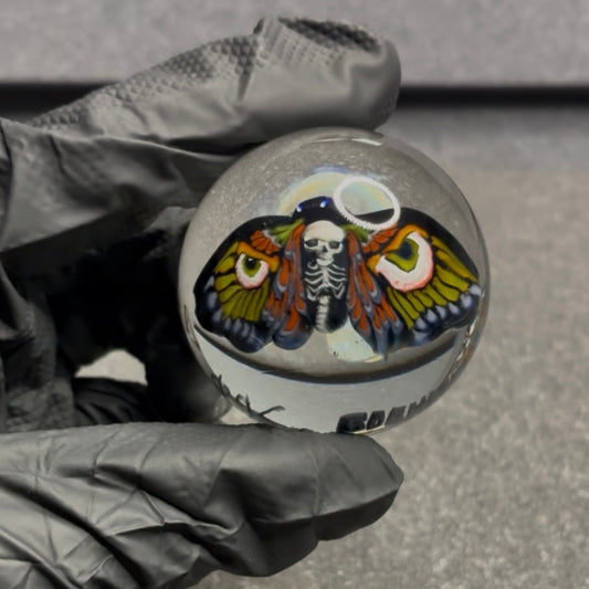 Stephen Boehme X Robert Koch Skull Death Moth Marble 1.89" #407