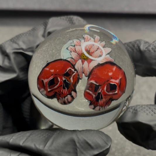 Stephen Boehme X Robert Koch Skull Lotus Flower Marble 2.01" #405