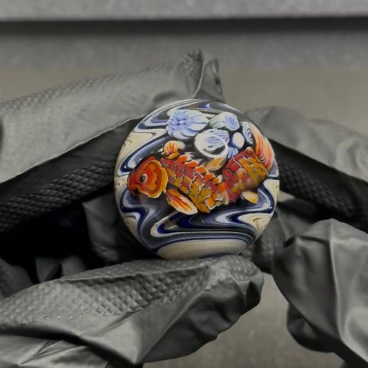 Stephen Boehme Orange Koi Fish Marble 1.3" #62