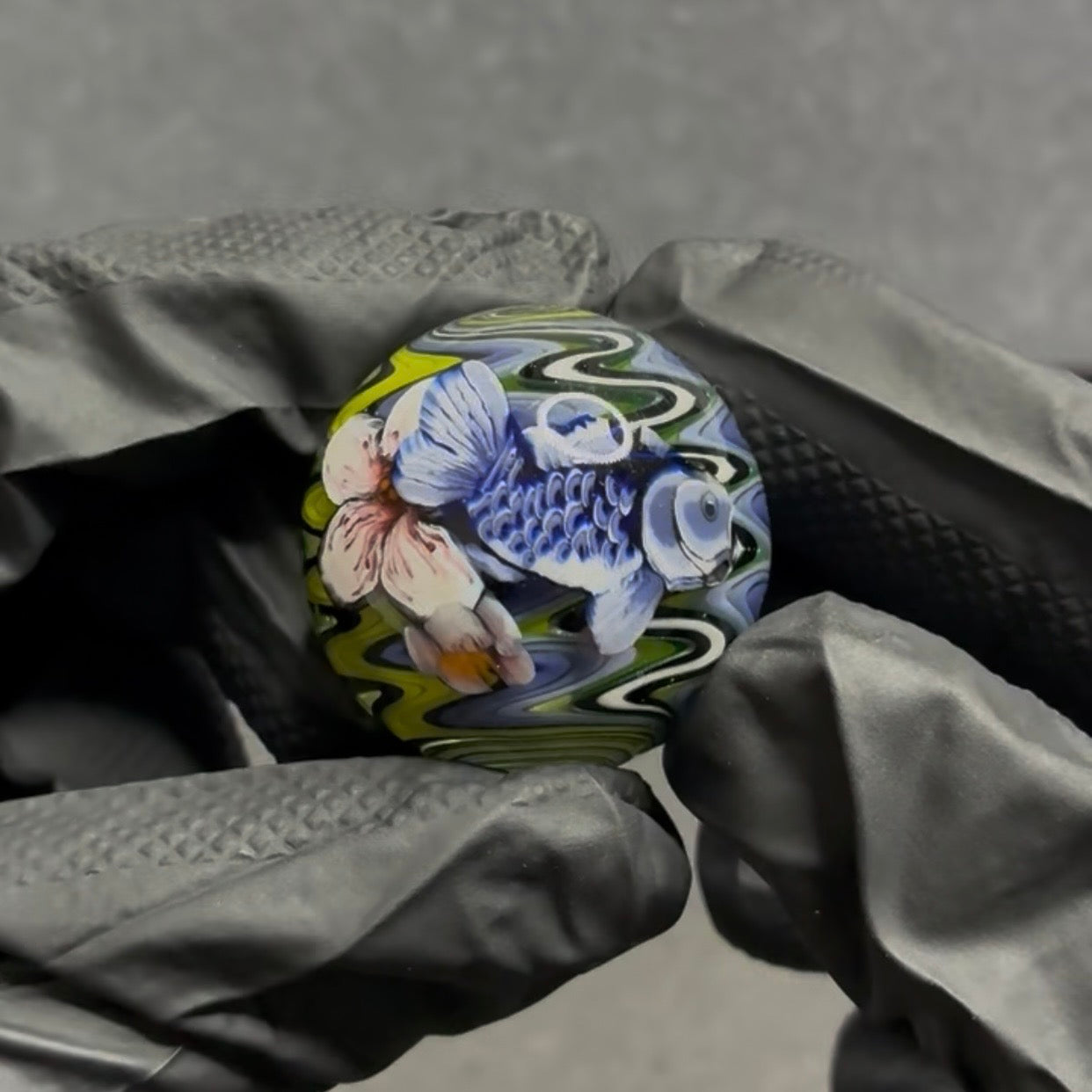 Stephen Boehme Blue Koi Fish Marble 1.3" #60
