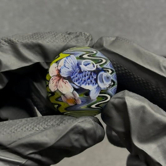 Stephen Boehme Blue Koi Fish Marble 1.3" #60