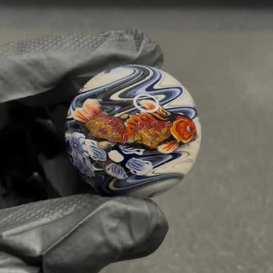 Stephen Boehme Orange Koi Fish Marble 1.3" #66
