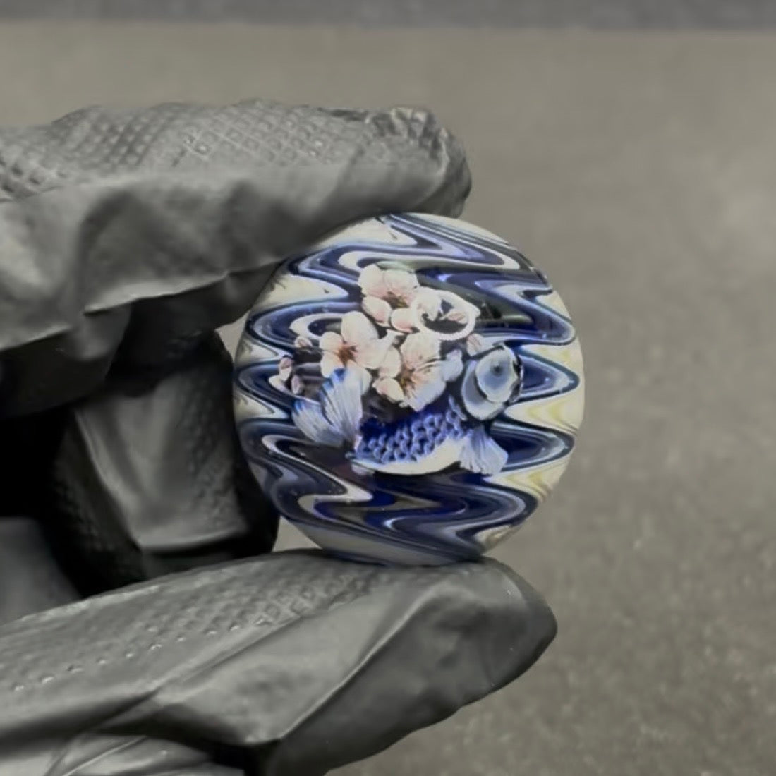 Stephen Boehme Blue Koi Fish Marble 1.3" #67