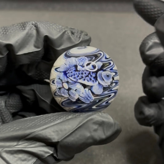 Stephen Boehme Blue Koi Fish Marble 1.3" #70