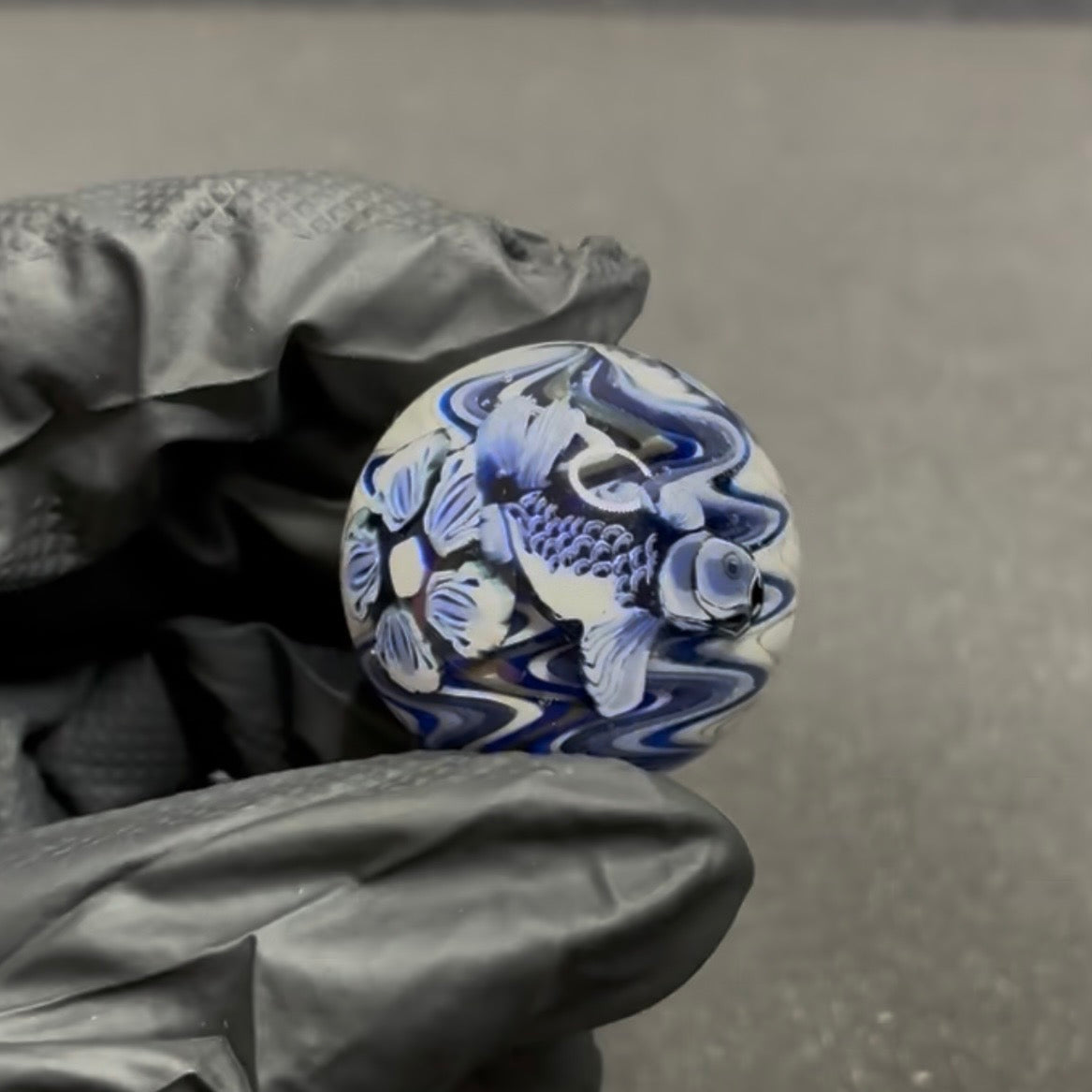 Stephen Boehme Blue Koi Fish Marble 1.3" #75
