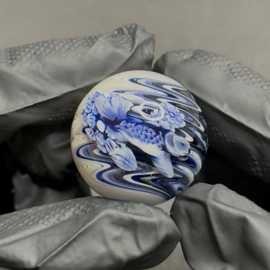 Stephen Boehme Blue Koi Fish Marble 1.3" #78