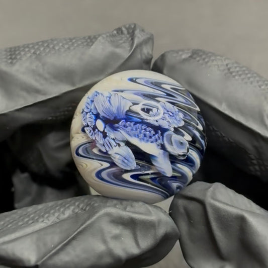 Stephen Boehme Blue Koi Fish Marble 1.3" #78
