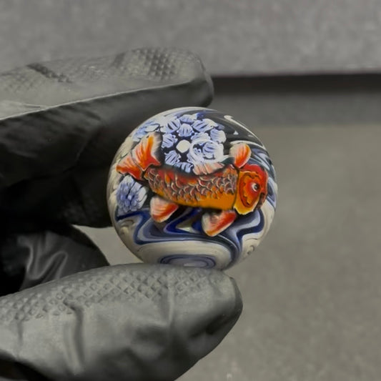 Stephen Boehme Orange Koi Fish Marble 1.3" #63
