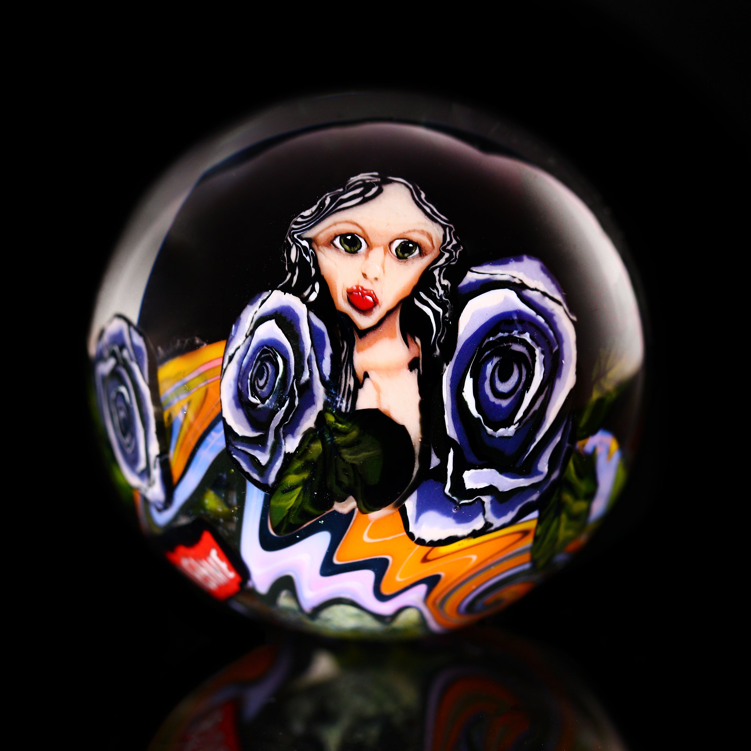 Stephen Boehme Lady w/ Blue Bertha & Blue Rose Marble 2.7” – That Glass ...